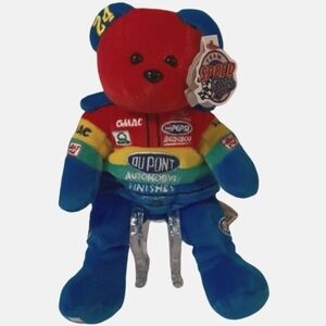 Nascar Jeff Gordon #24 Red and Blue Racing Bean Bear